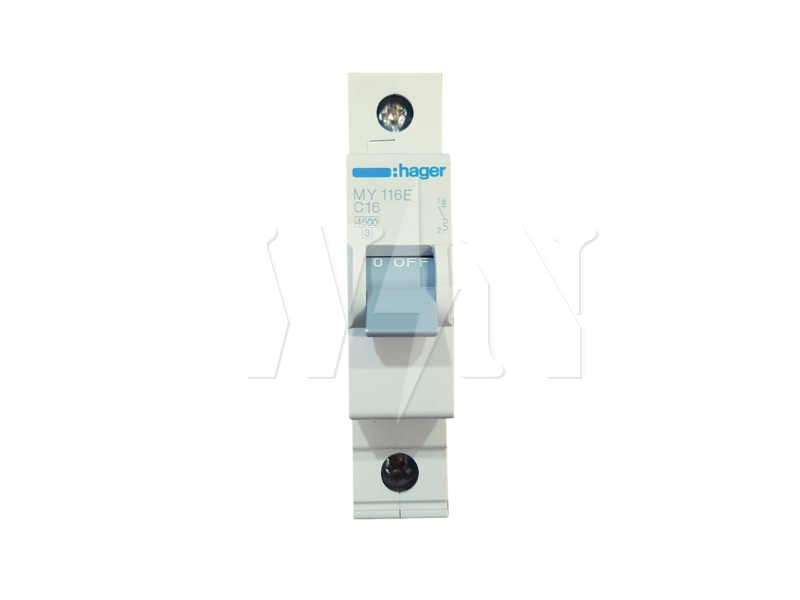 HAGER MCB 1 POLE 16A 4.5KA MY116E