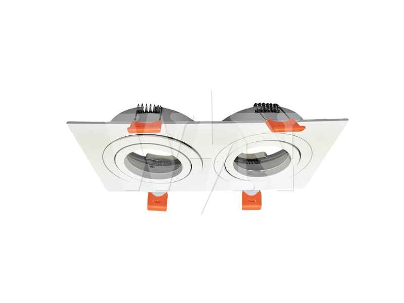YETPLUS GU10 EYE BALL FITTING SQUARE 2 HEAD (WHITE) YM0052